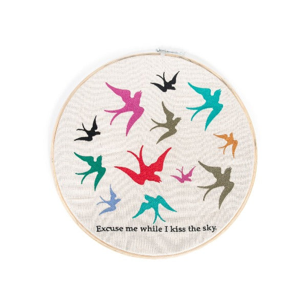 Cotton Embroidery Hoop Wall Hanging - 16 Inch