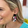 Matte Black and Pink Clay Earrings