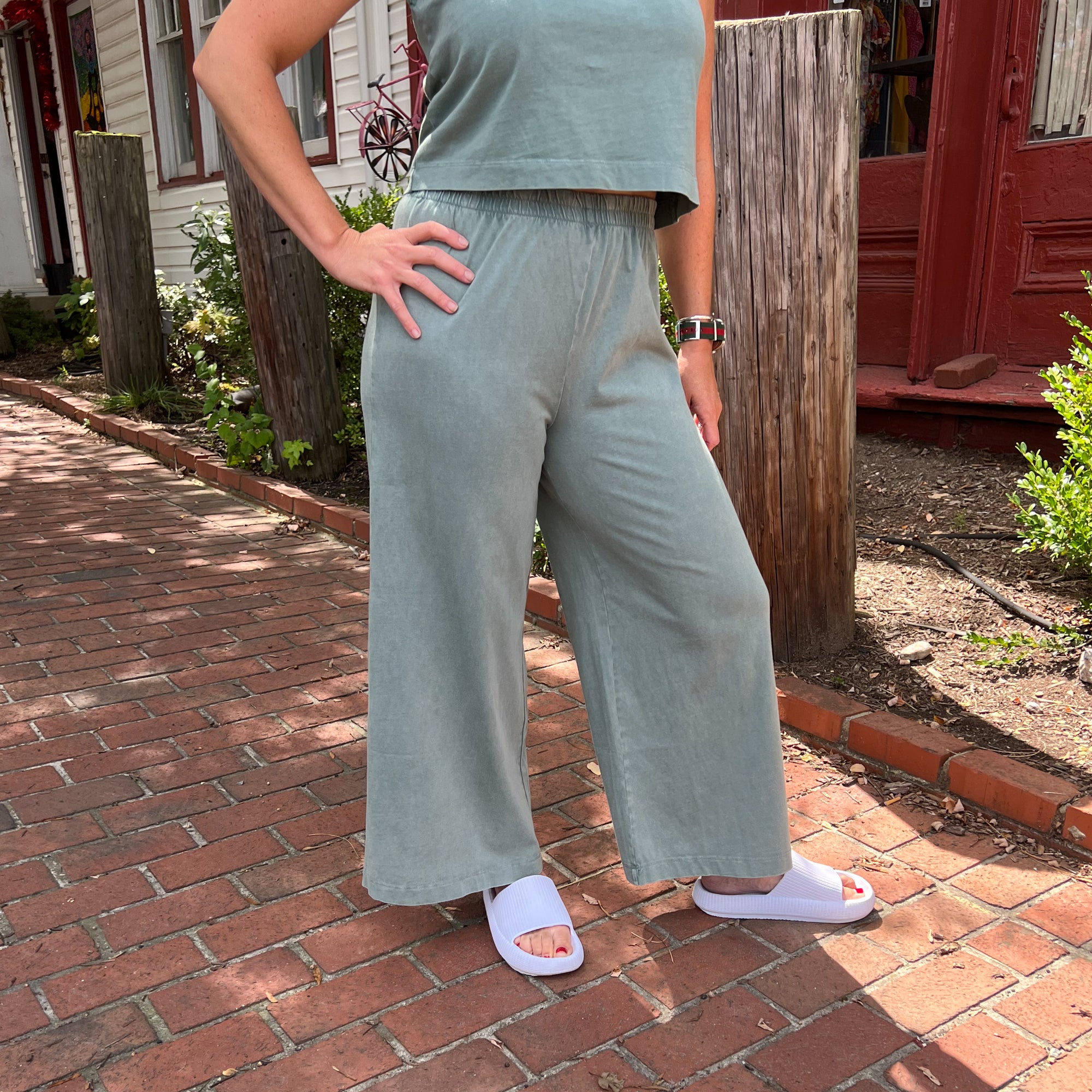 Scout Jersey Flare Pant - FOREST