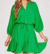 Green Godet Dress