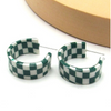 Checkered Hoop Earrings