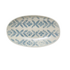 Oval Hand-Painted Debossed Stoneware Platter