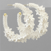 White Daisy and Seed Bead Hoops
