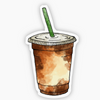 Iced Coffee Watercolor Sticker