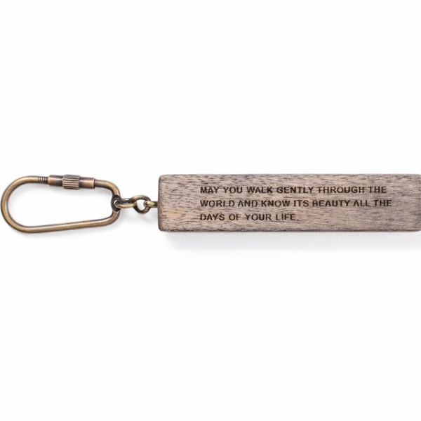 Wood Quote Key Chain
