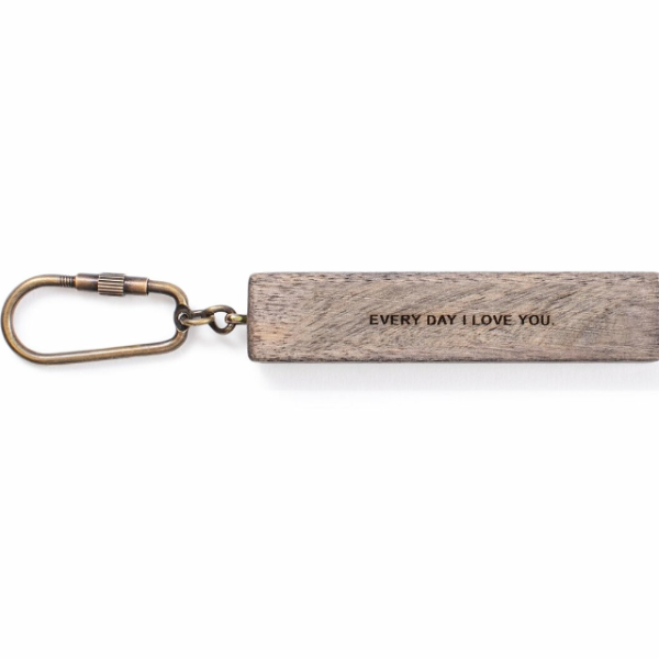 Wood Quote Key Chain