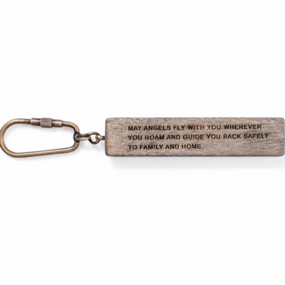 Wood Quote Key Chain