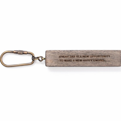 Wood Quote Key Chain