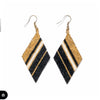 Gold Black Ivory Diamond Luxe Stripe Earrings