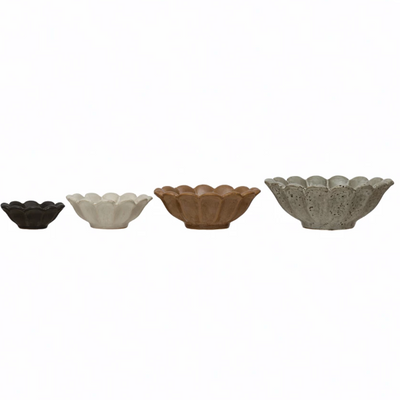 Stoneware Flower Bowls