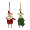 Festive Wool Felt Mouse Ornaments