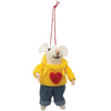Wool Felt Mouse in "♥" Sweatshirt Ornament