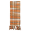 Fall Cotton Flannel Table Runner with Fringe, Multi Color Plaid