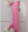 Pink Wide Leg Twill Trousers