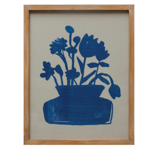 Blue Flower Glass Wall Décor