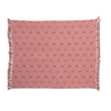 Recycled Cotton Blend Printed Throw w/ Geometric Pattern & Fringe