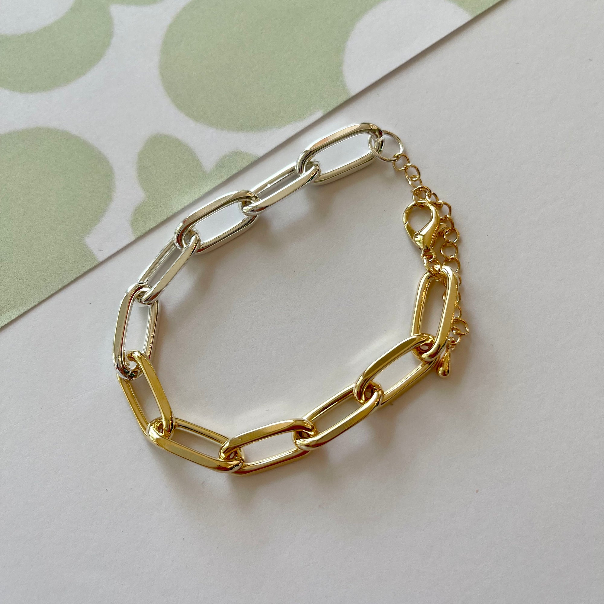 Two Tone Open Chain Bracelet